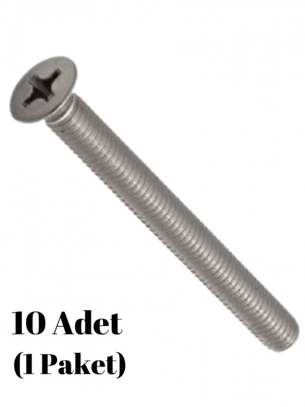 5X40 Mm. Yhb Metrik Yıldız Havşa Başlı Civata 10 Adet Paket
